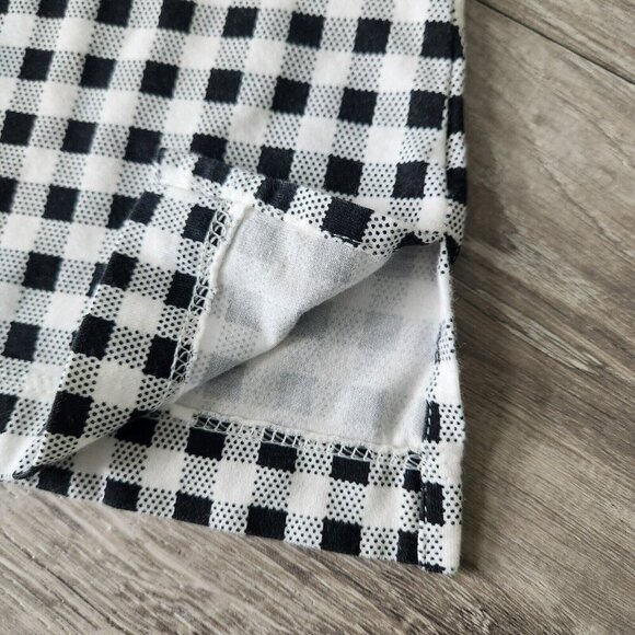 J. Jill Luxe Supima Relaxed Stretch Tee Black White Gingham Print Womens Size S - Picture 5 of 14